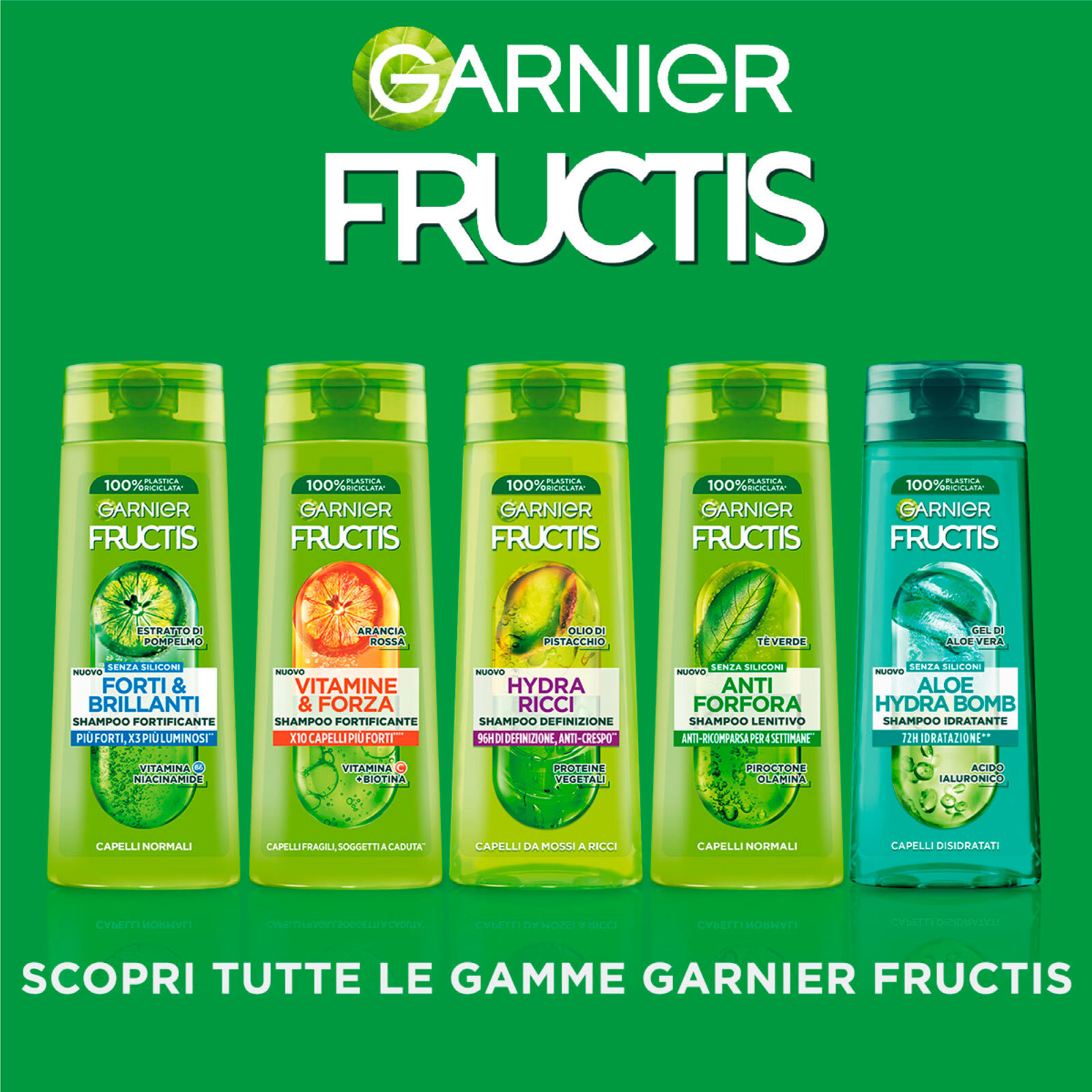 3x Balsamo Fortificante per Capelli Normali Fructis Forti e Brillanti con Estratto di Pompelmo e Vitamina B6 - 3 Flaconi da 200ml