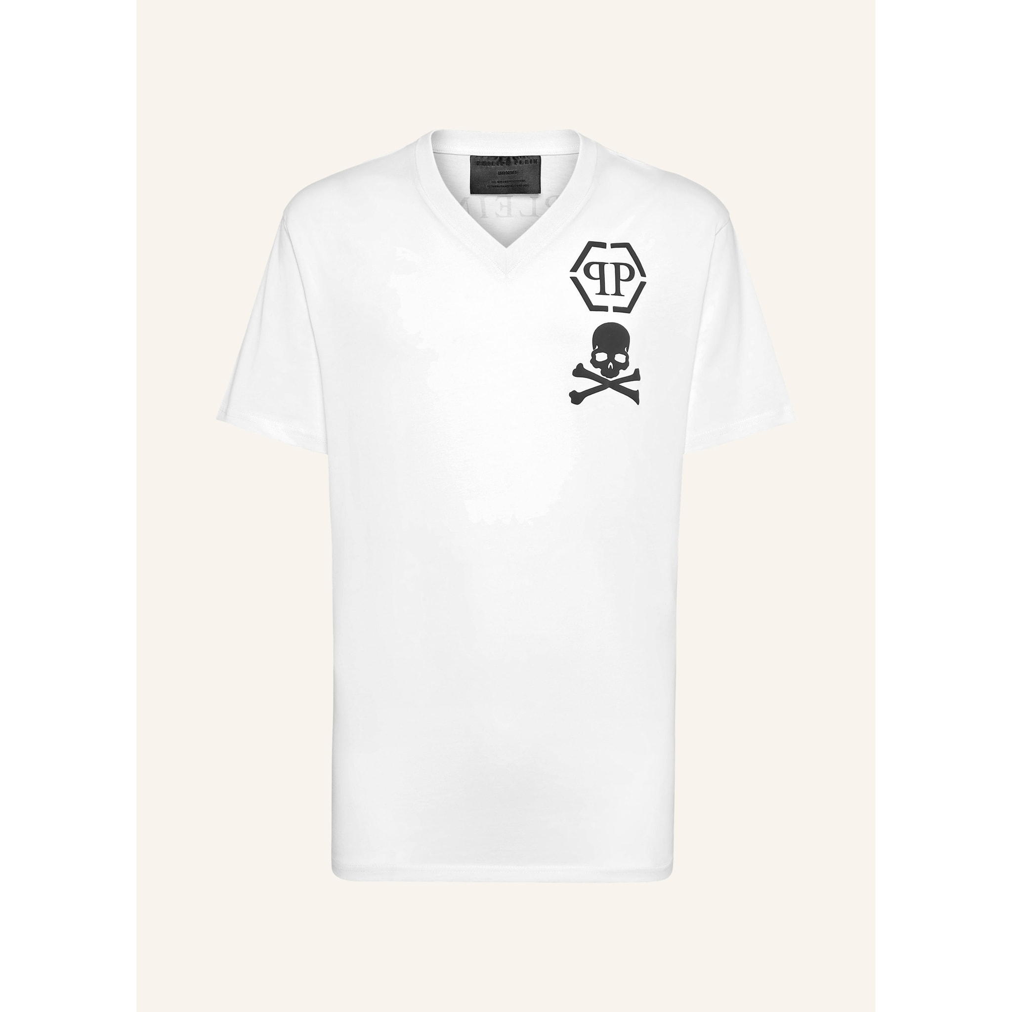 PHILIPP PLEIN Camiseta de cuello de pico SKULL