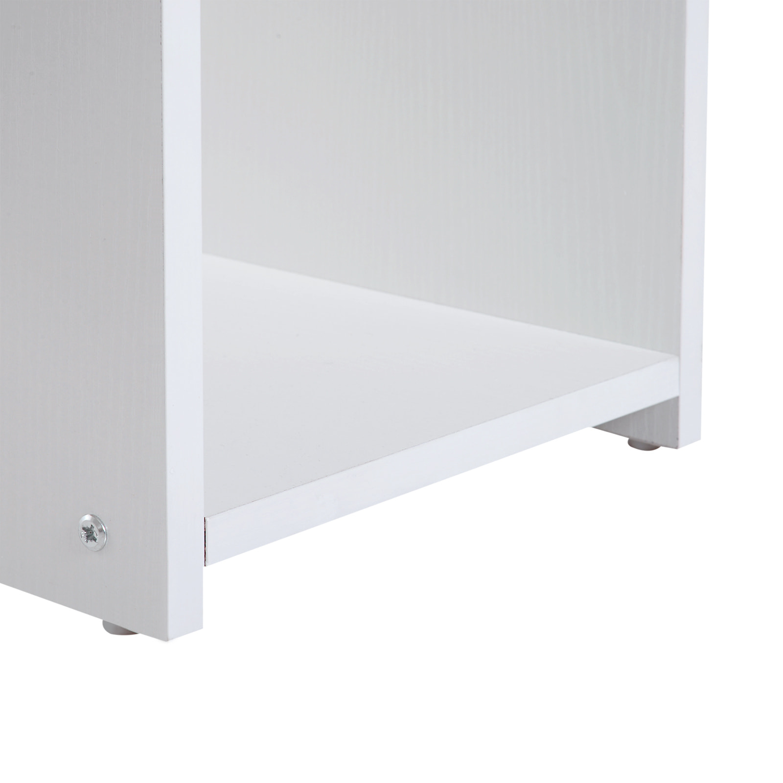 Bureau informatique compact 80 x 45 x 75 cm - espace unité centrale, étagère, tablette clavier - effet bois blanc