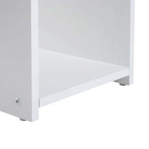 Bureau informatique compact 80 x 45 x 75 cm - espace unité centrale, étagère, tablette clavier - effet bois blanc