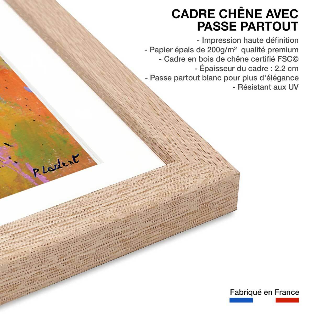 Affiche reproduction originale secret azur Affiche sous cadre bois
