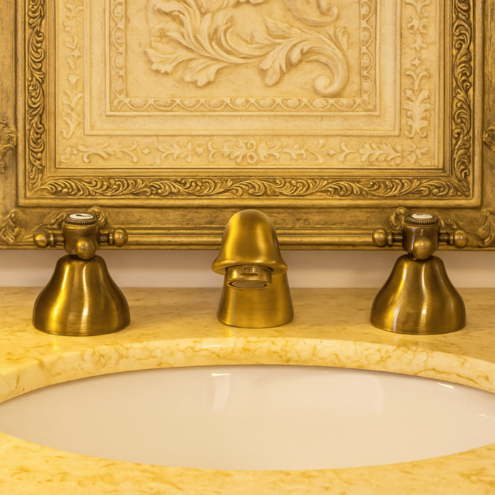 Mélangeur lavabo 3 trous PAINI Tiffany Vieux Bronze