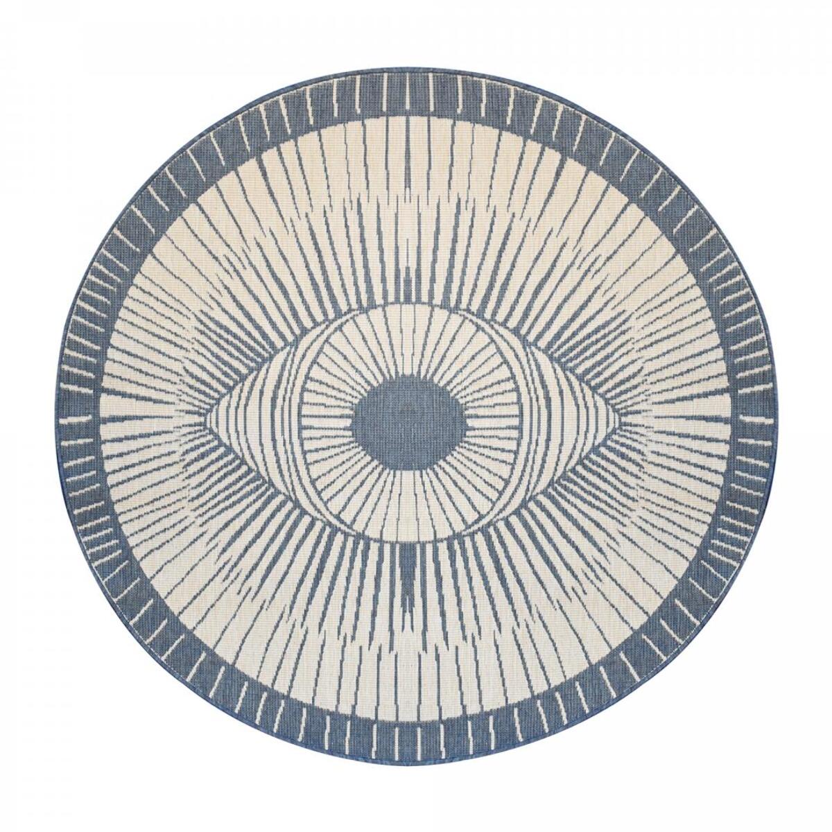 Tapis rond d'extérieur, kilim reversible EX1 B