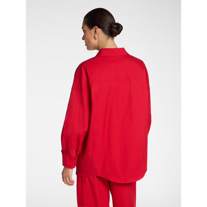 Elena Mirò - Camisa larga en gabardina - Rojo