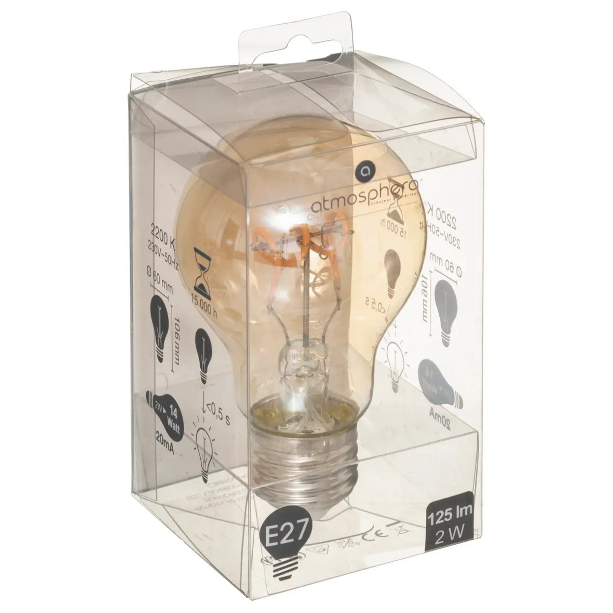 Ampoule LED "Standard" ambrée - filament torsadé E27
