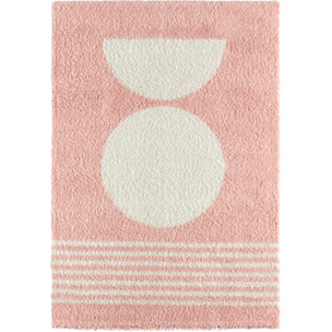 Aquarelle - tapis enfant à motif géométrique rose