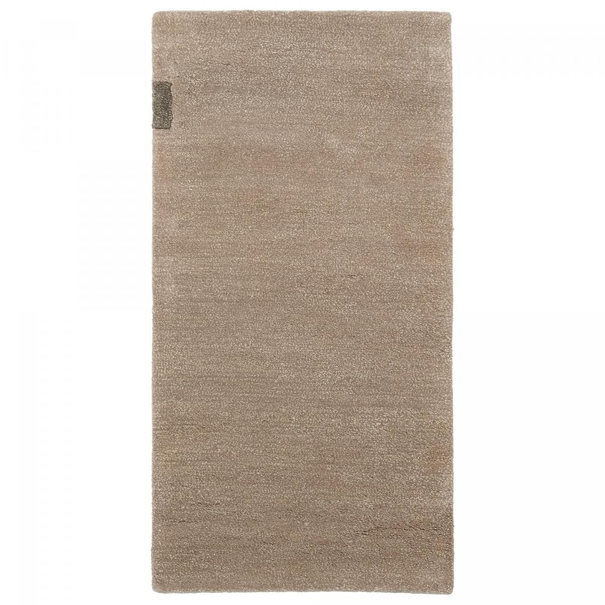 Tapis shaggy fait main en laine motif uni ZAMA