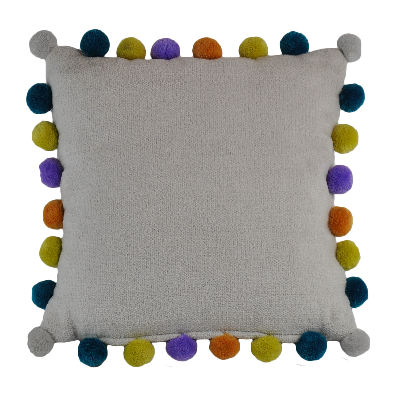 CASA ANVERSA Nappy Cuscino con pon pon multicolore_43x43_Tessuto _Made in Italy