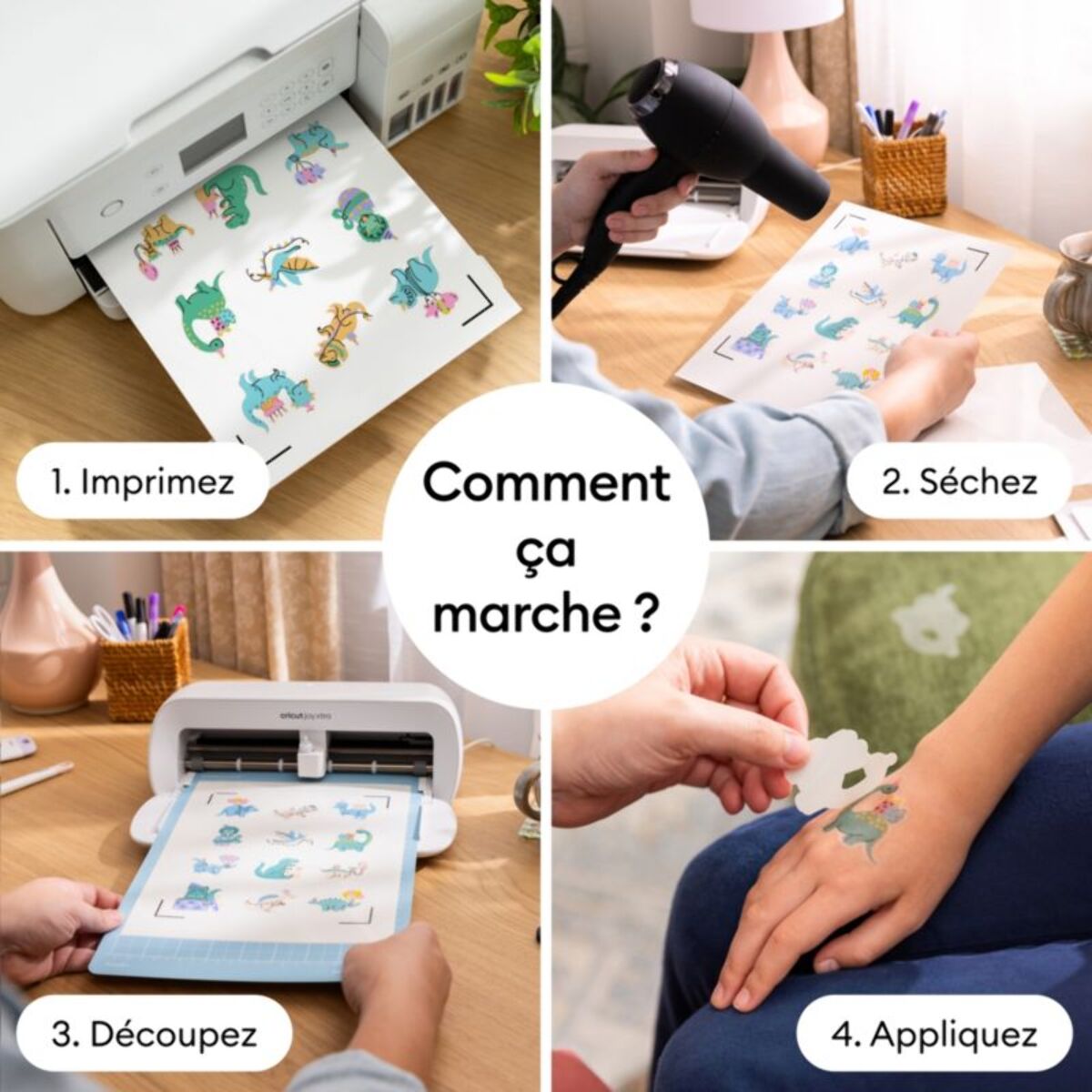 Accessoire CRICUT Feuilles tatouages imprimables
