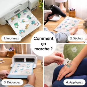 Accessoire CRICUT Feuilles tatouages imprimables
