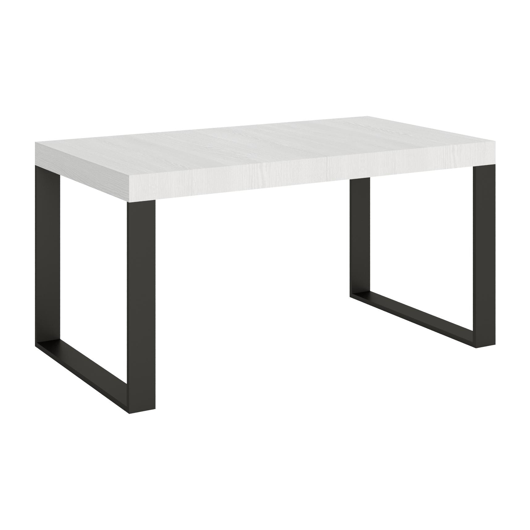 Mesa extensible 90x160/264 cm Tecno Fresno Blanco estructura Antracita