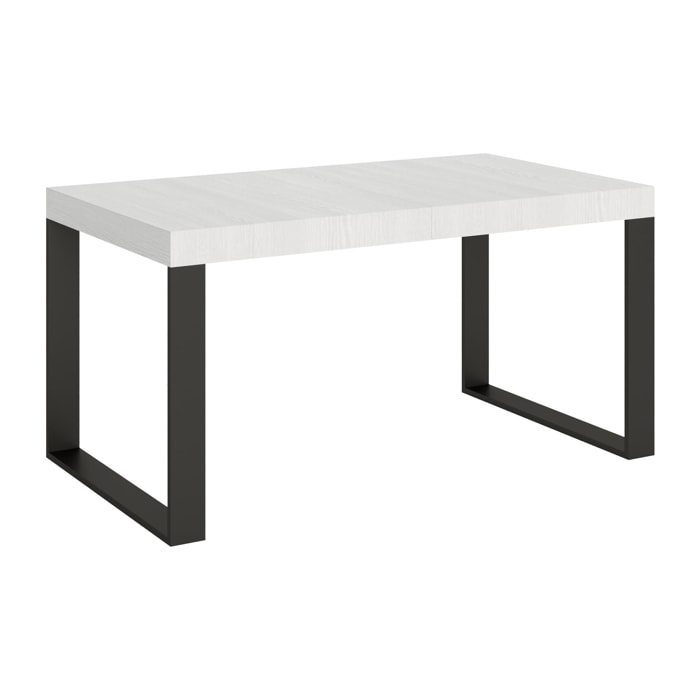 Mesa extensible 90x160/264 cm Tecno Fresno Blanco estructura Antracita