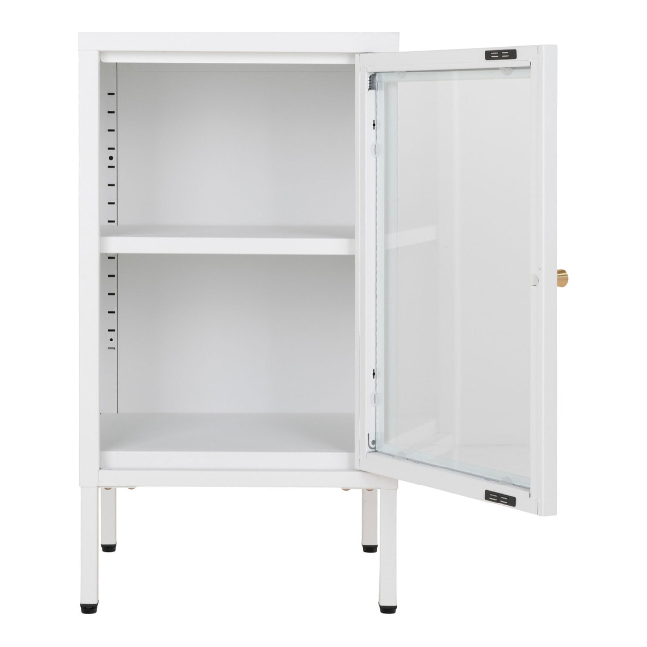 Armadietto Dalby in acciaio e vetro bianco 38x35x70 cm