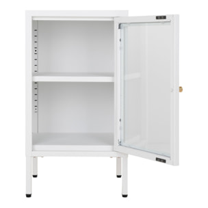 Armadietto Dalby in acciaio e vetro bianco 38x35x70 cm