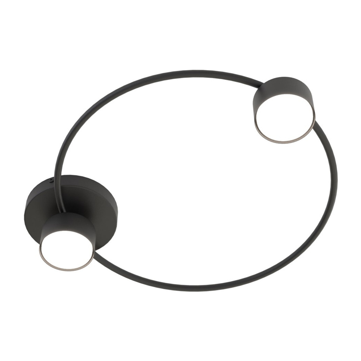 Lampada da soffitto LUCIO a due luci in acciaio nero opaco