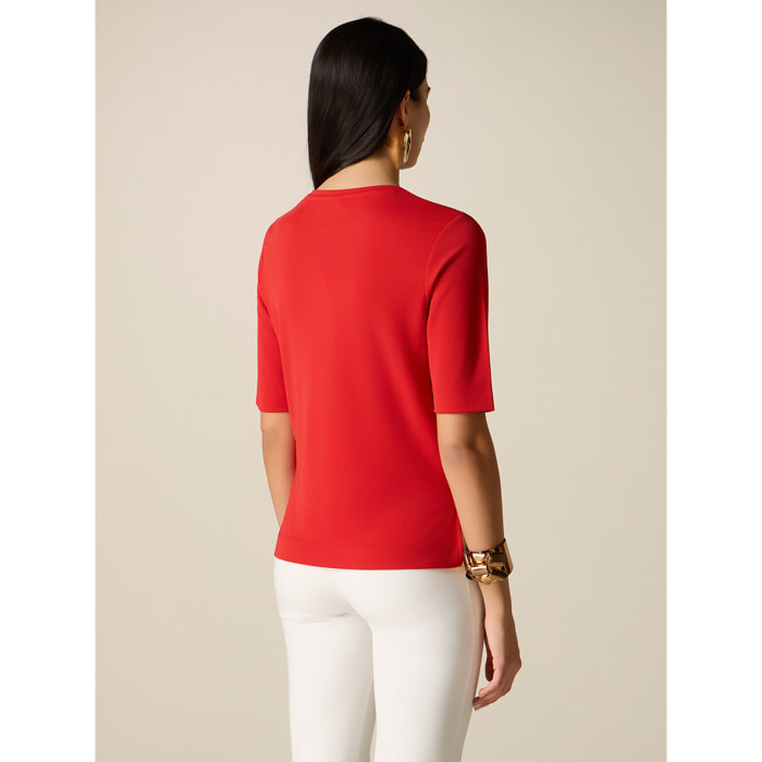 Oltre - Camiseta con tachuelas degradadas - Rojo