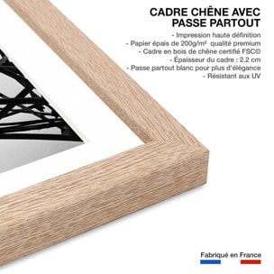 Affiche photo d'art - Télévision - La Tour Eiffel,1950 Affiche + cadre en bois - Chêne