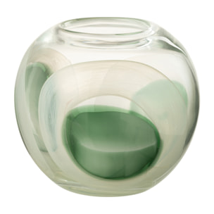 J-Line Vase Livy Verre Vert/Blanc/Transparent Small