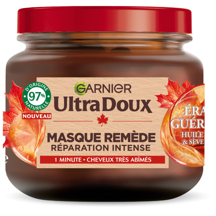 Lot de 6 - Garnier Ultra Doux Masque Remède Revitalisant Erable Guérisseur à l'huile de ricin et sève d'érable 340ml
