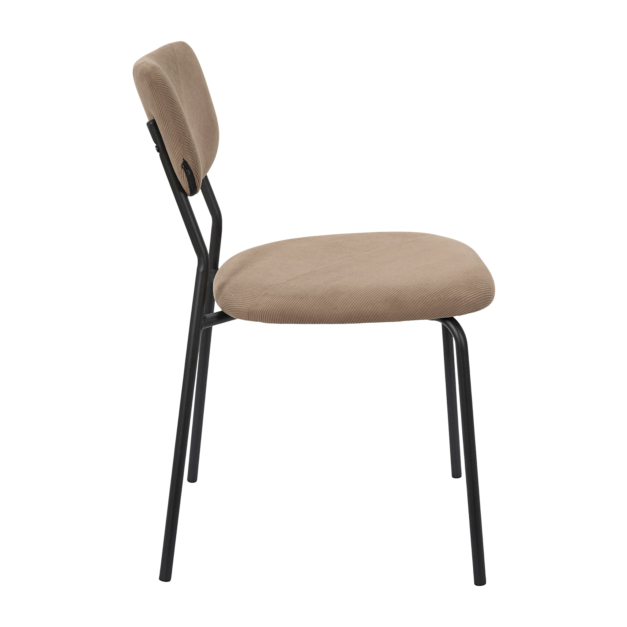 Lot de 4 Chaises - HOME DECO FACTORY - Jules - Côtelées - Confortables - Taupe