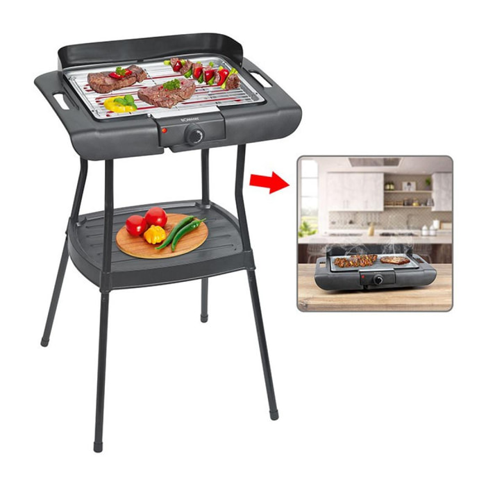 Barbecue Grill électrique sur pieds Bomann BQS 2244 CB Noir