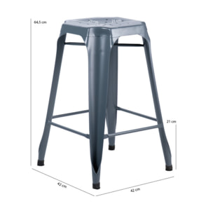 Tabouret de bar en métal noir ou gris au style industriel - STEAL