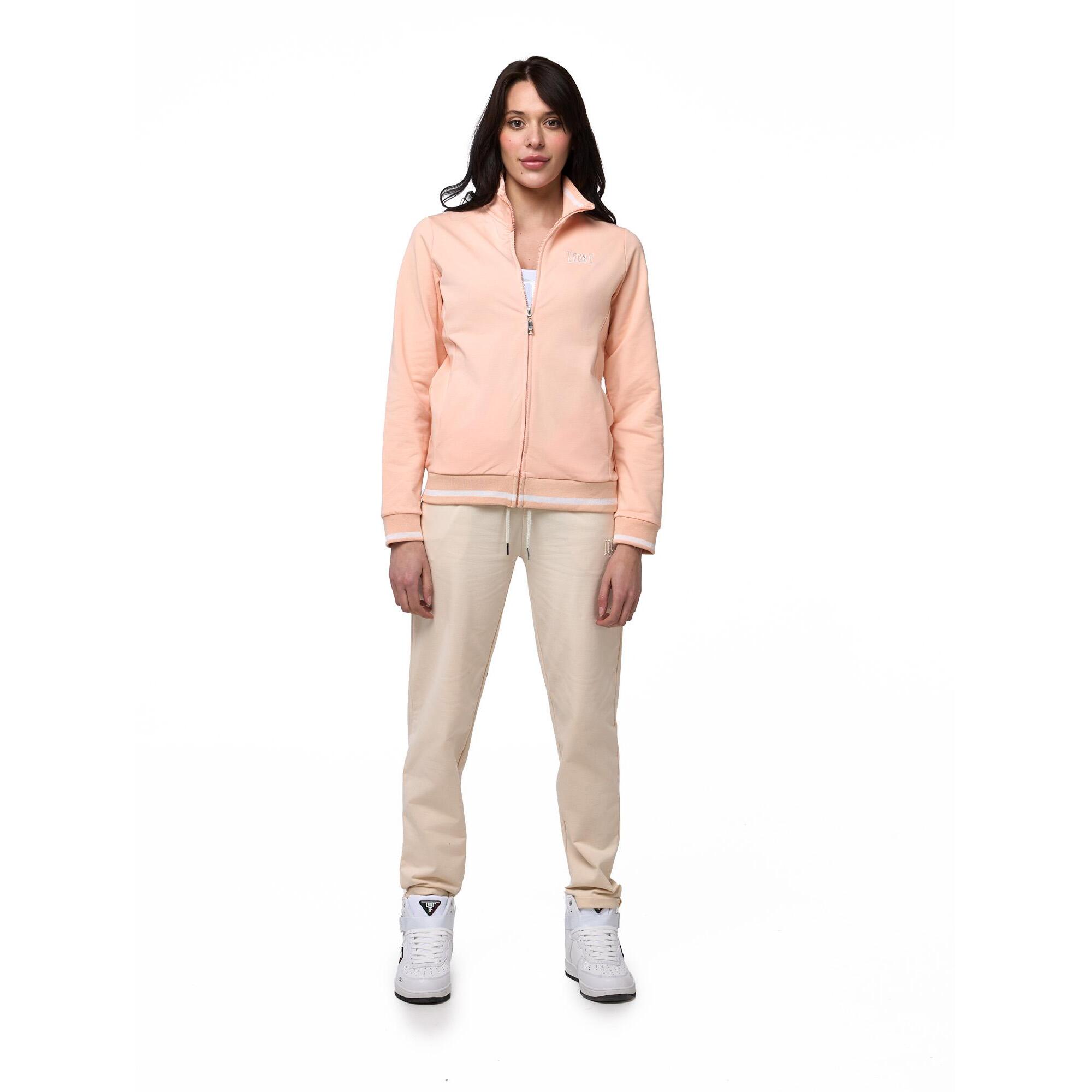 Tuta da donna con felpa con colletto e zip e joggers non felpata Leone Bright