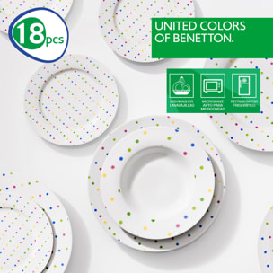 Set 22 piezas vajilla decoración puntos, benetton