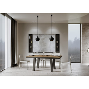 Table extensible 90x160/264 cm Bridge Evolution Noyer cadre Anthracite