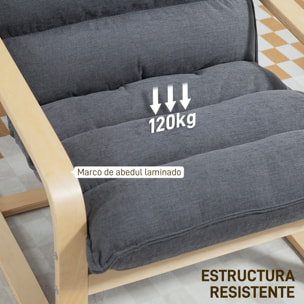 Sillón de Salón Moderno Butaca de Salón con Respaldo Alto Reposabrazos y Patas de Madera Tapizado en Terciopelo Butaca para Dormitorio Sala de Estar Gris