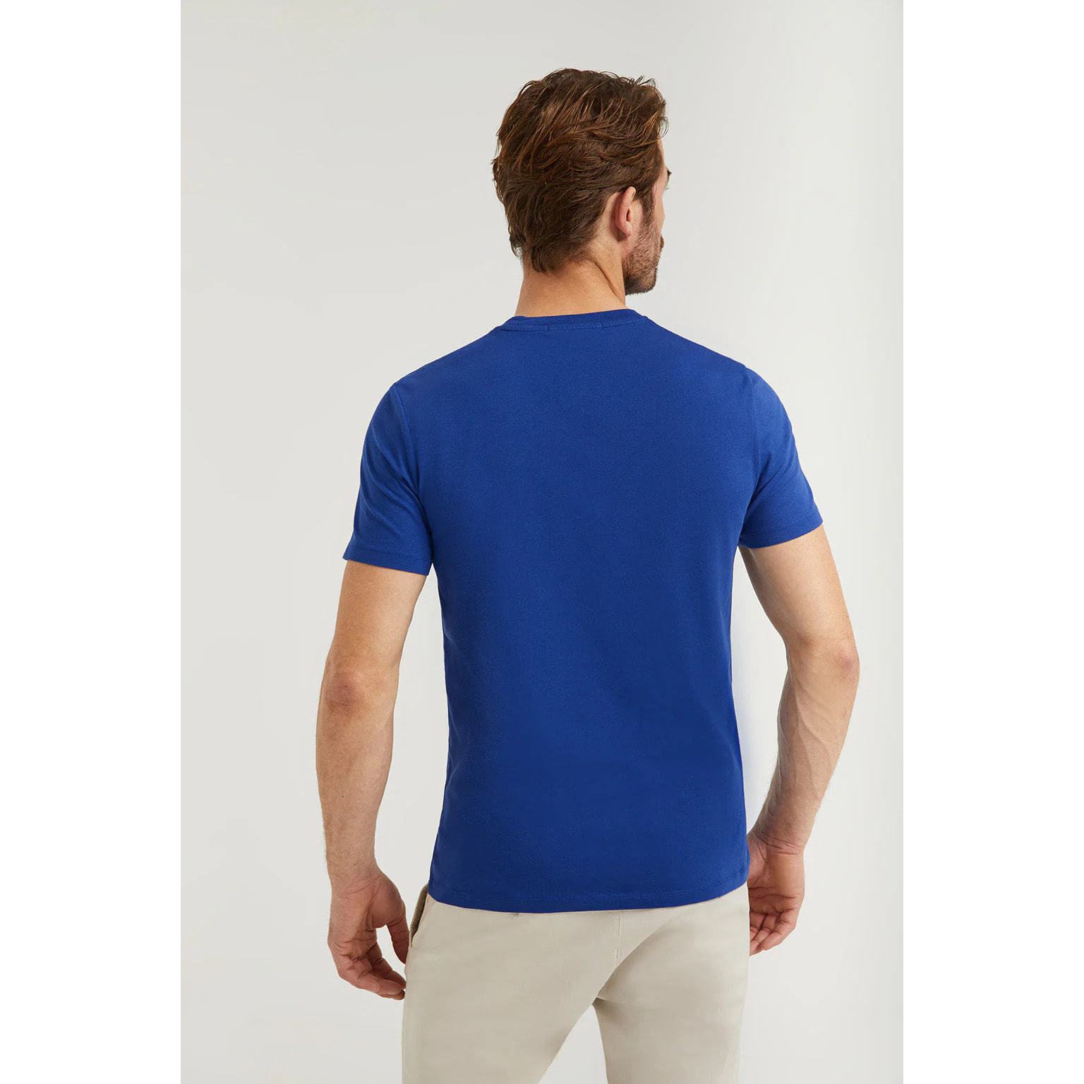 Maglietta basic blu presidenziale in cotone con logo Rigby Go