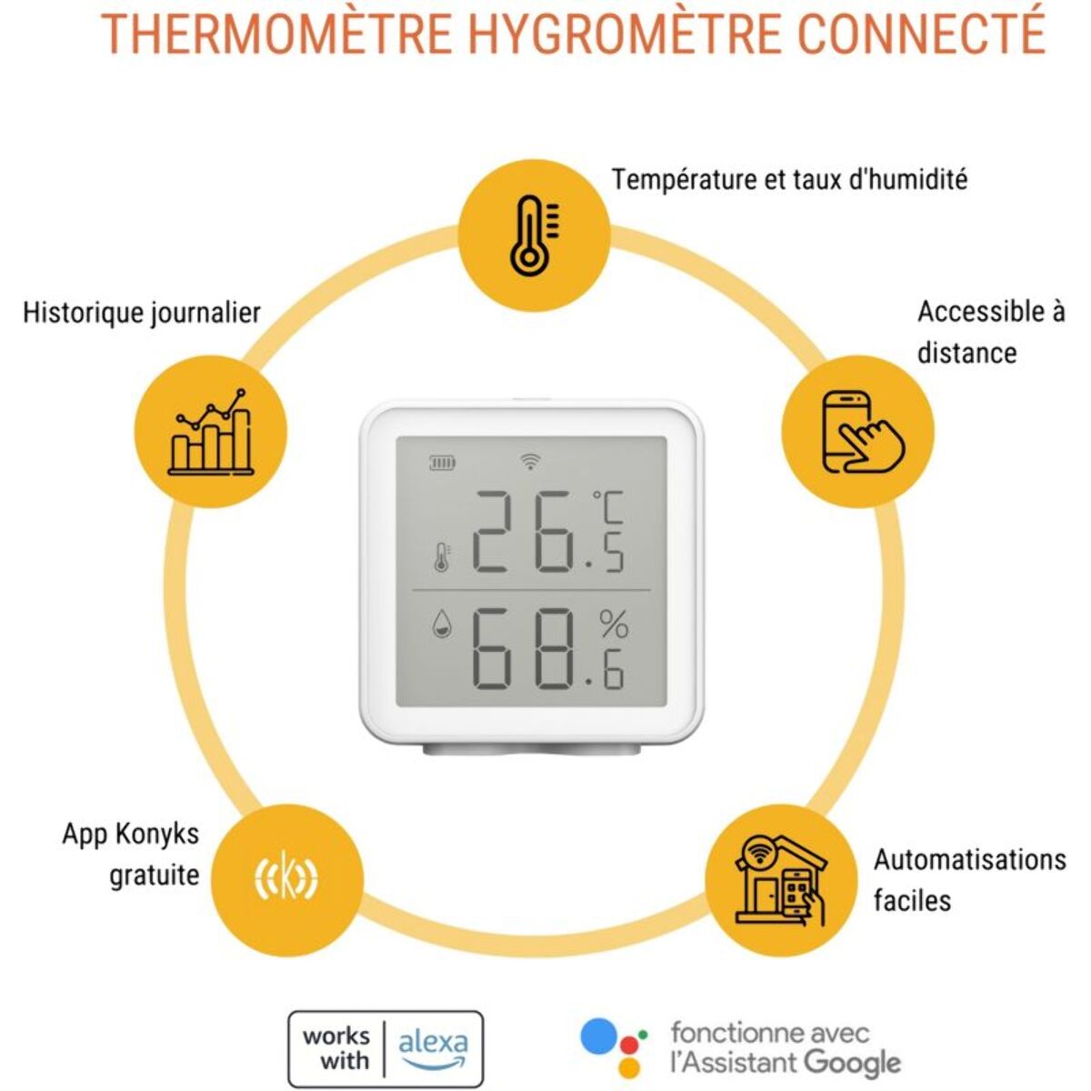 Thermomètre connecté KONYKS Termo Hygro