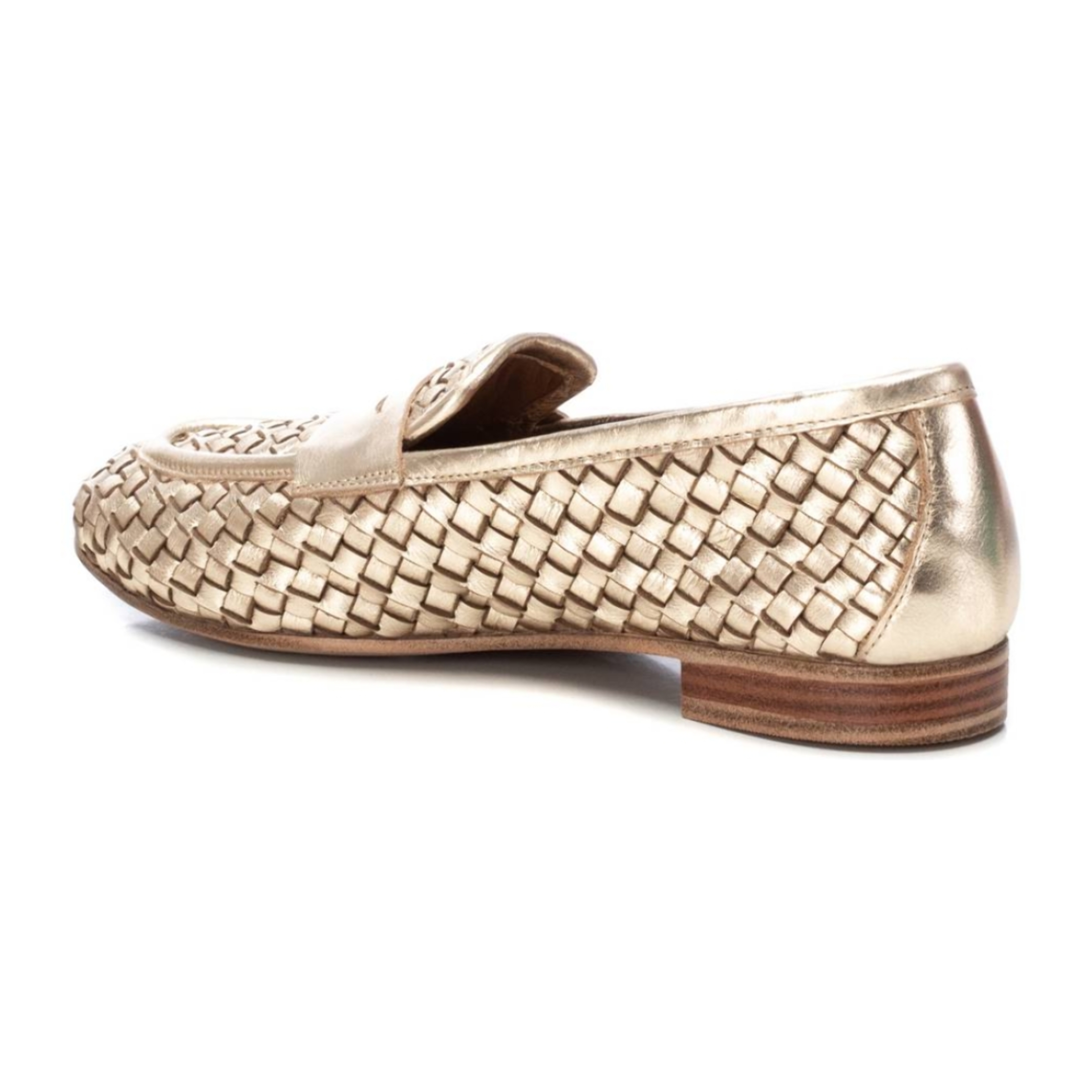 Zapato mocasín de piel oro