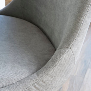 Chaise rembourrée Devon -tissu et bois-couleur gris 47 x 87 x 51 cm