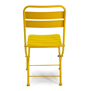 Sedia Rovigo Vacchetti in metallo pieghevole giallo cm44x53h45/86