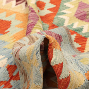 Tapis kilim ethnique, tissé plat en laine naturelle, RERUFE