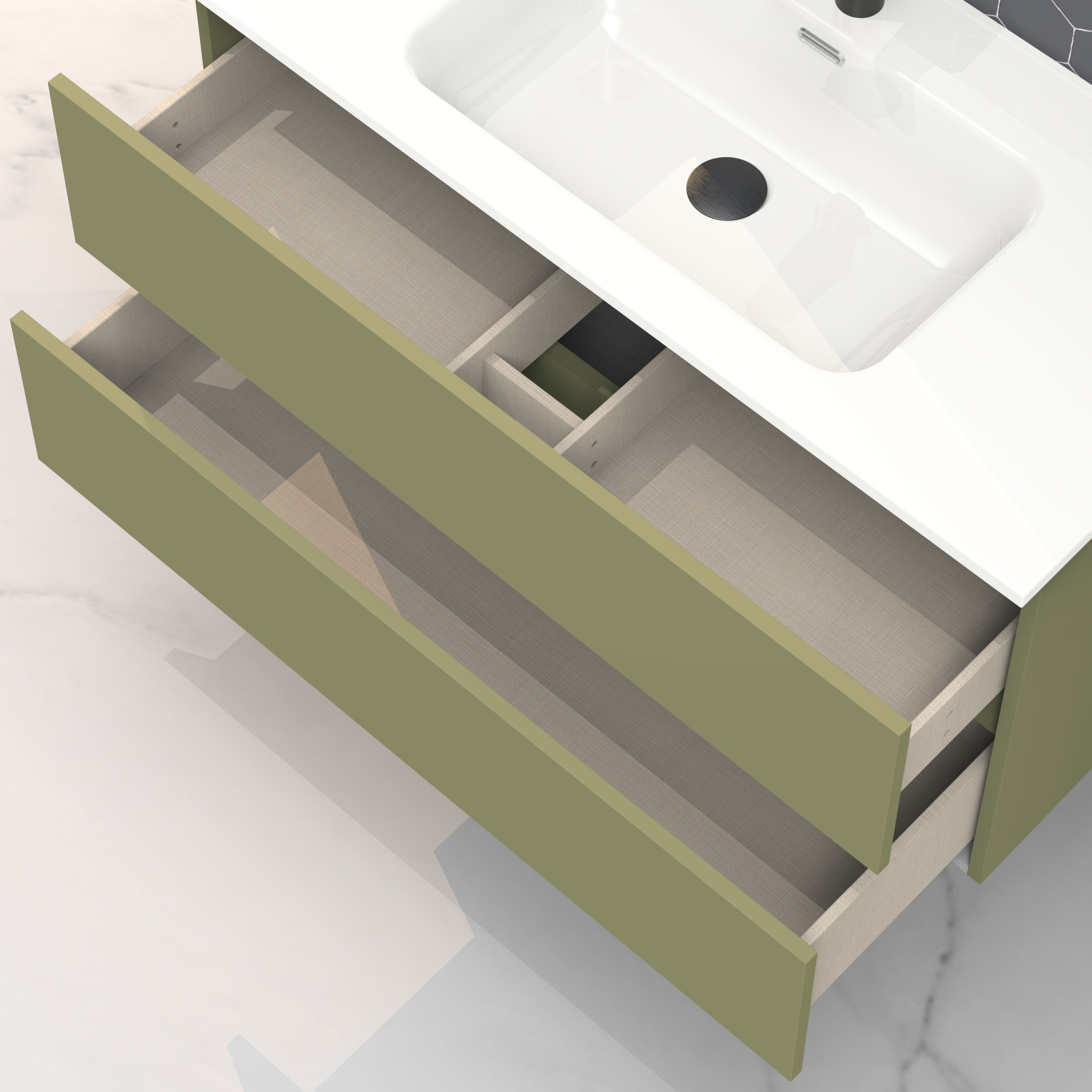 Conjunto de baño IRONA 2C, 100cm, incluye lavabo y espejo