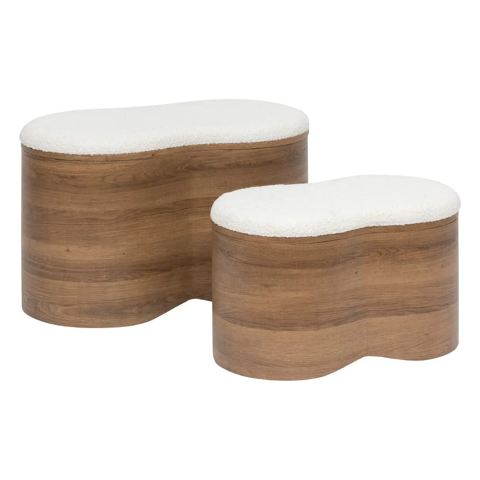 Coffre "Loe" bouclette caramel 72x45x40,5cm