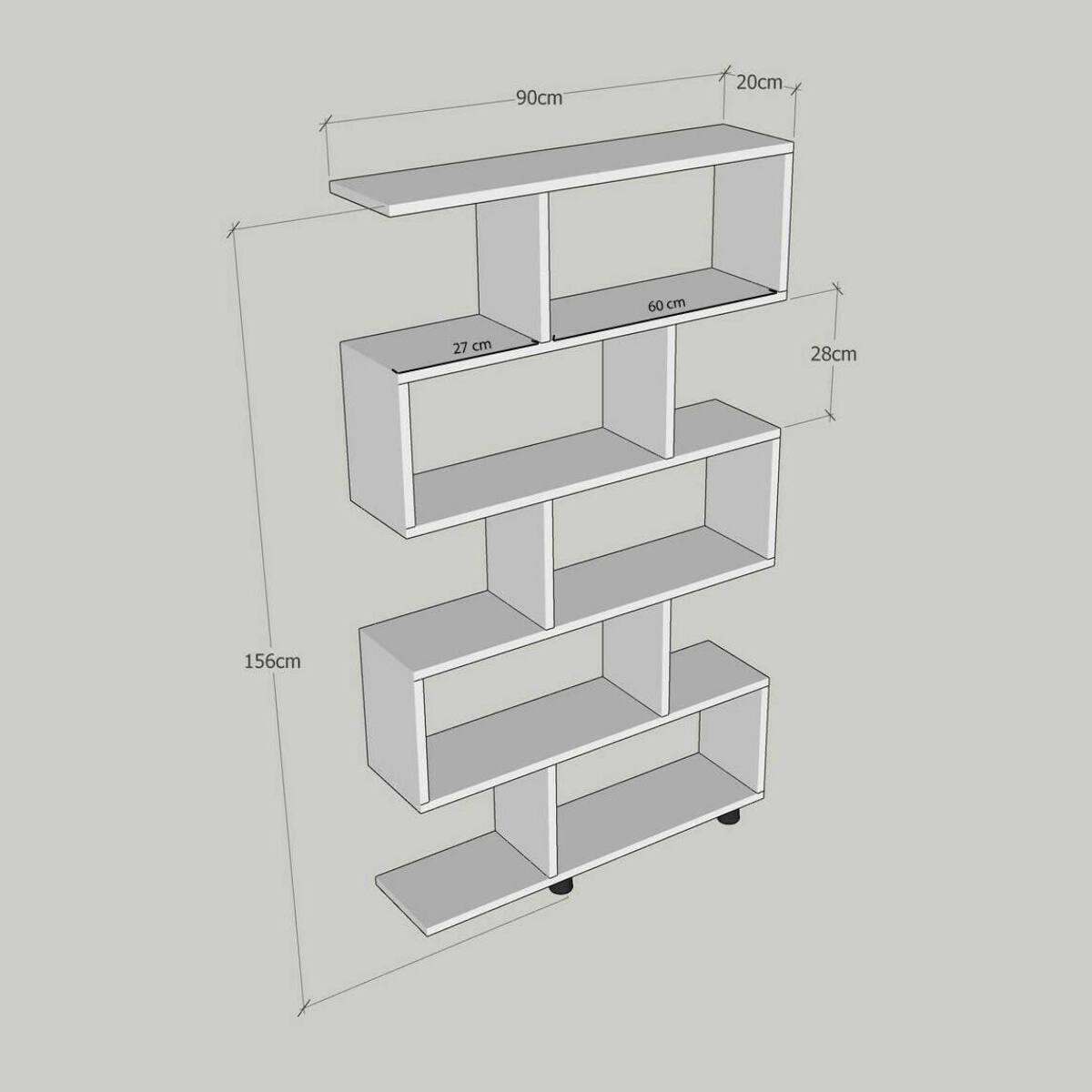 Libreria Dmarasch, Scaffale da ufficio, Mobile portalibri, Biblioteca, 90x20h156 cm, Quercia