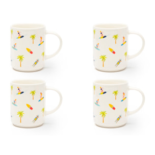 Set de 4 Mugs Excelsa – Honolulu, New Bone China Multicolore