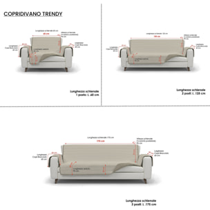 COPRIDIVANO TRAPUNTATO PINSONIC TRENDY TORTORA/PANNA