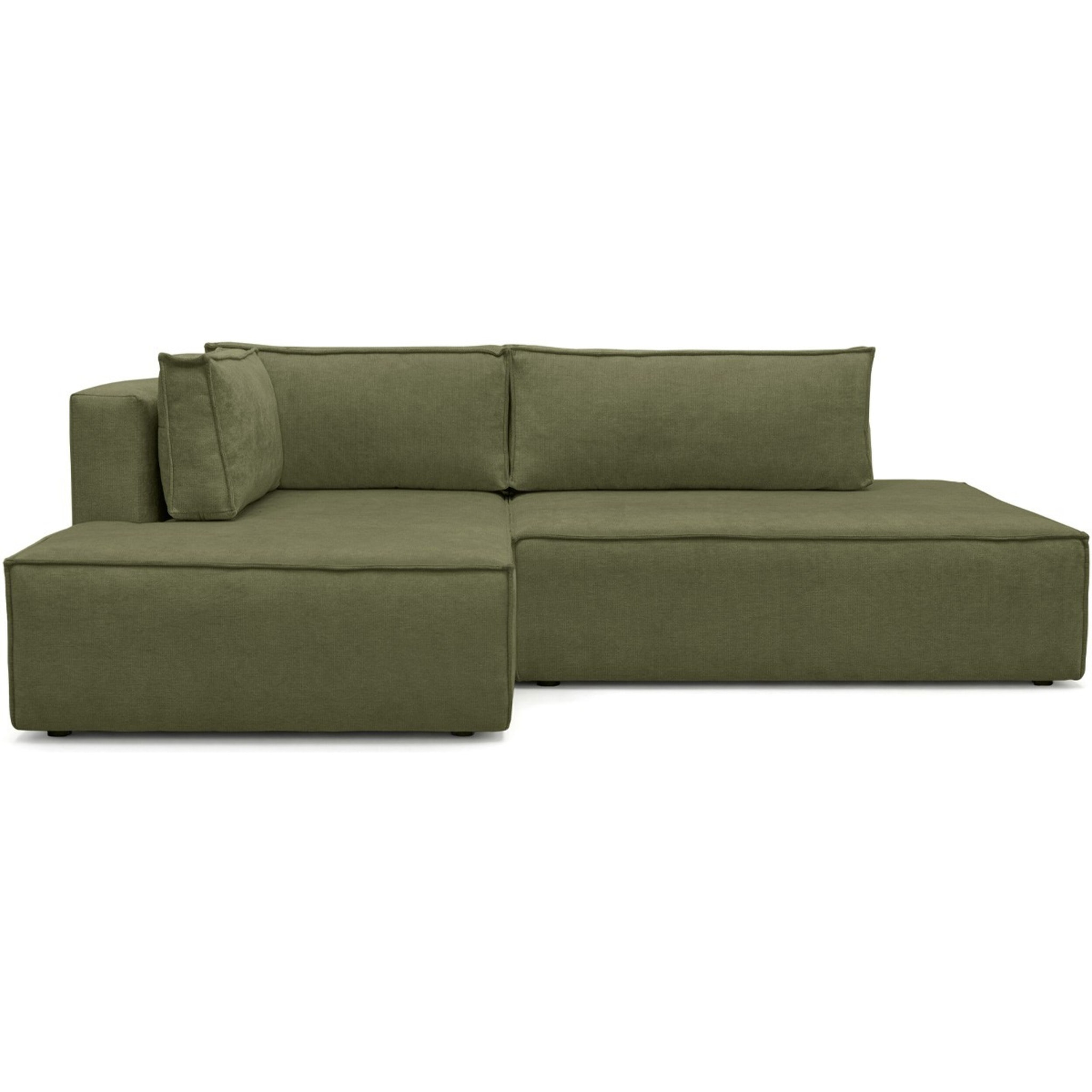 Canapé d'angle à gauche convertible 3 places en tissu chenille - BARANI