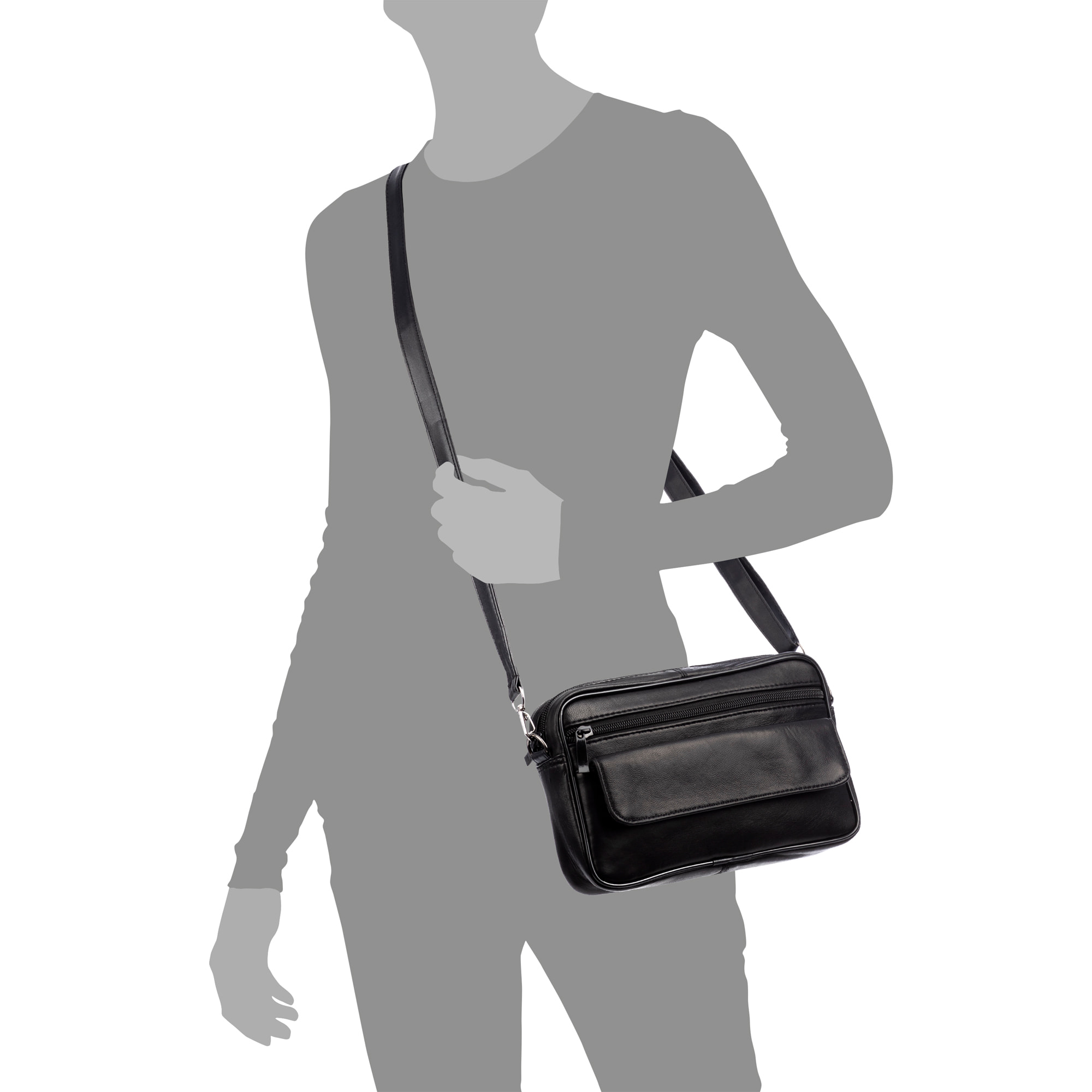 Atri borsa a tracolla con 4 scomparti in pelle Dollaro.