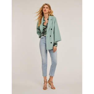 Motivi - Cappotto doppiopetto misto lana - Verde acqua