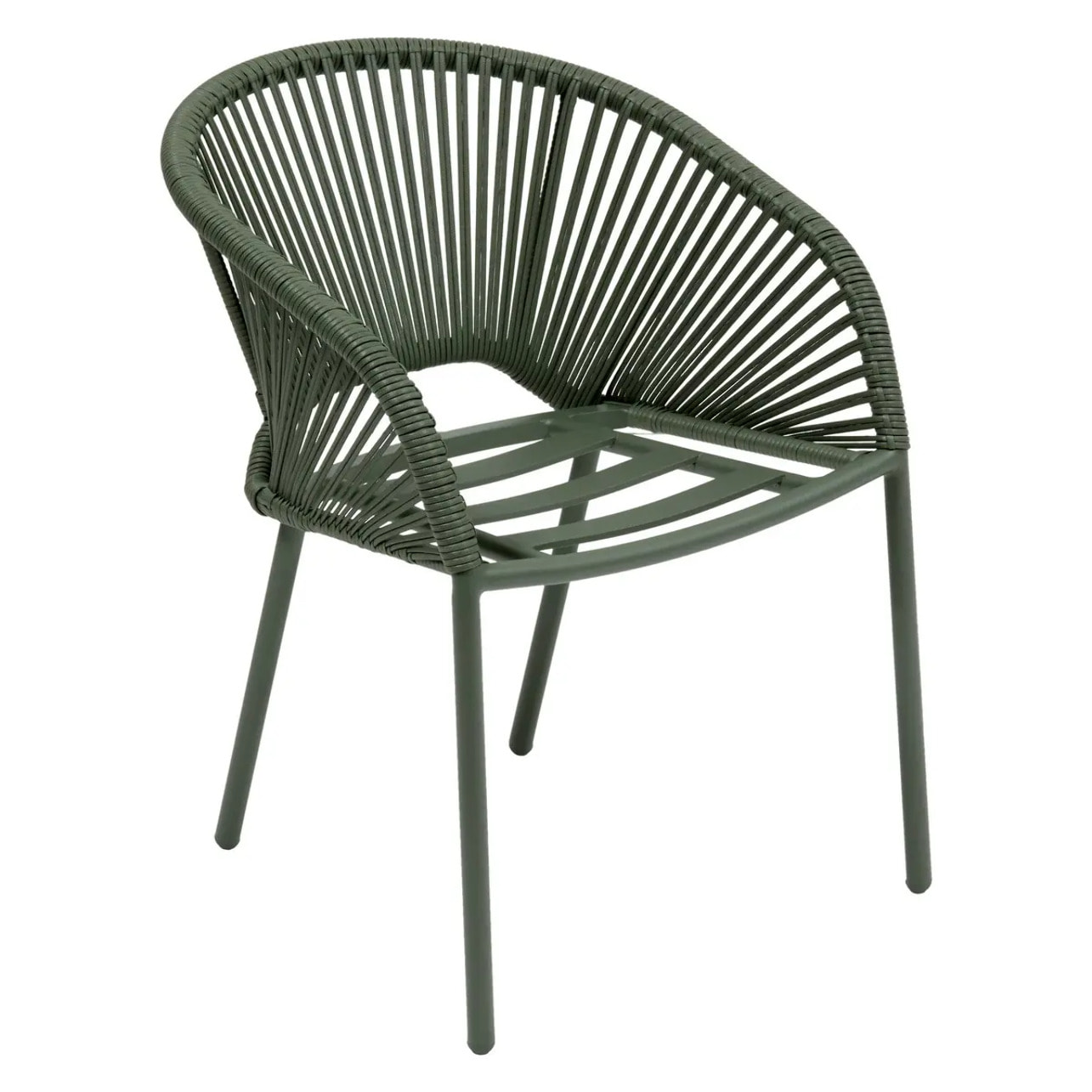 Fauteuil de jardin Oryon empilable vert laurier