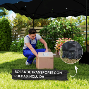 Carpa Plegable Pop-up Gazebo 3x3 m Cenador Plegable con Protección UV 50+ Altura Ajustable Bolsa de Arena y Bolsa con Ruedas para Camping Fiestas Azul Oscuro