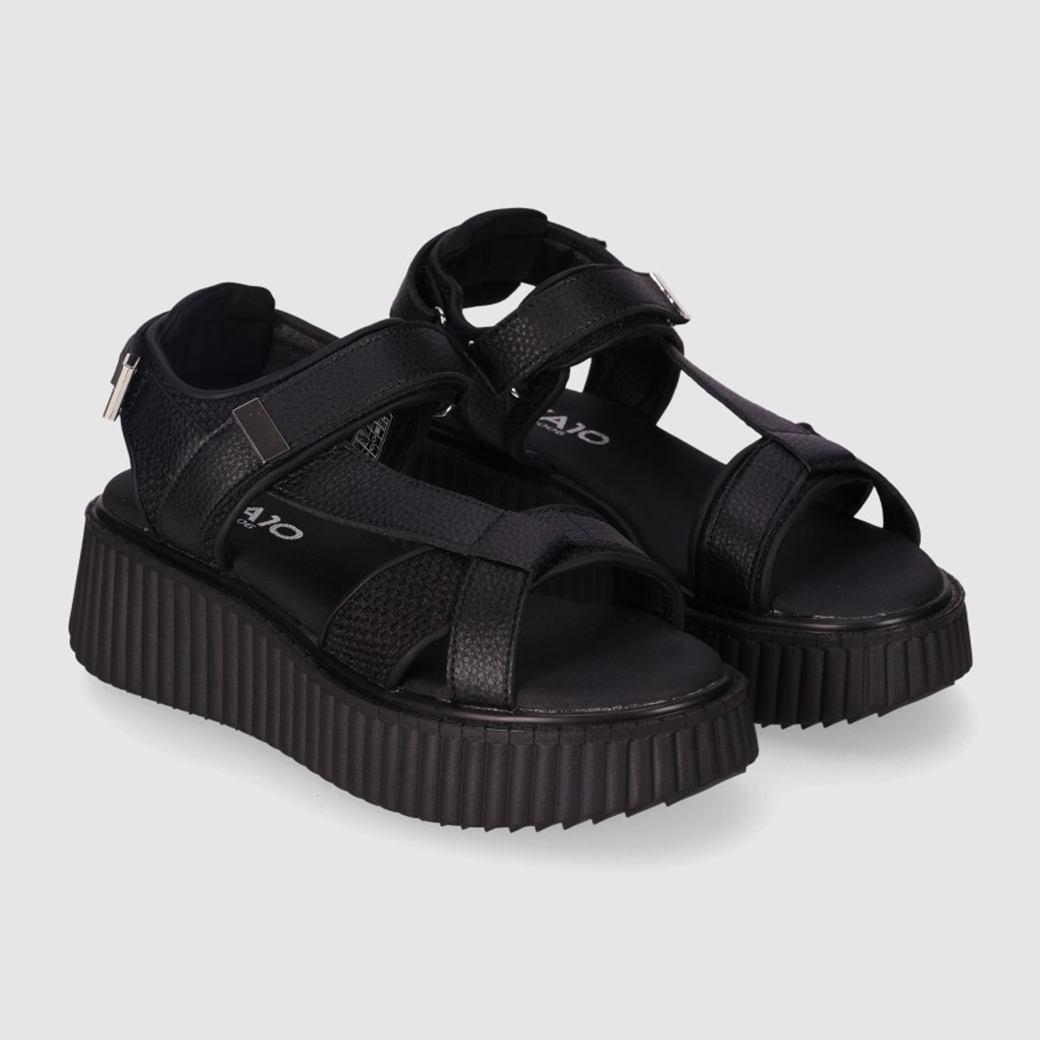 Sandalias de Tejido - Negro - Tacón: 5 cm