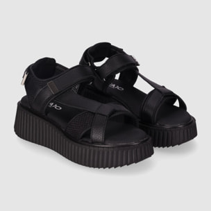 Sandalias de Tejido - Negro - Tacón: 5 cm