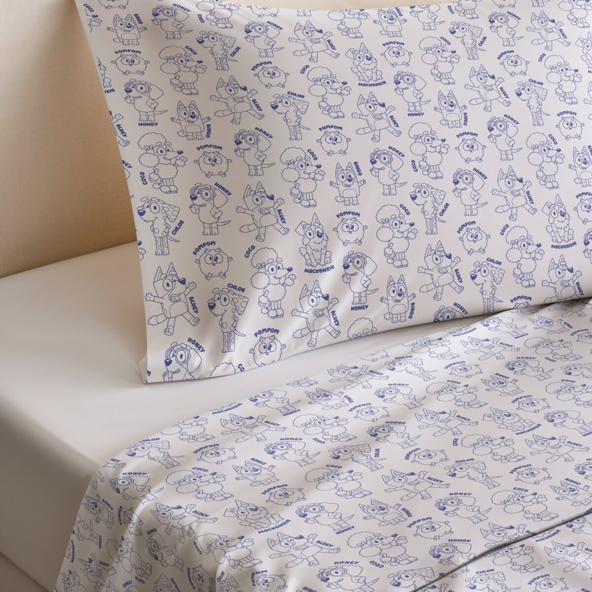 Sábana encimera BLUEY + funda almohada 45x125