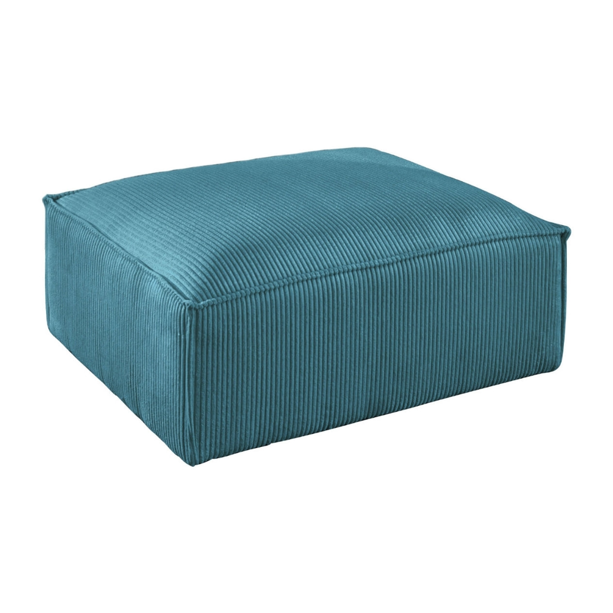 Stella - pouf en velours côtelé - style contemporain - Bleu canard